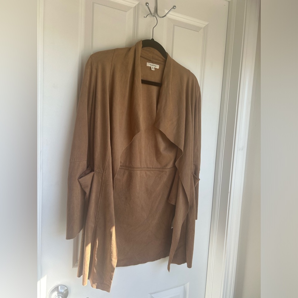 Brown Faux Suede Cardigan